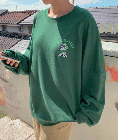 【男女通用】达尔马提亚犬印花长款卫衣