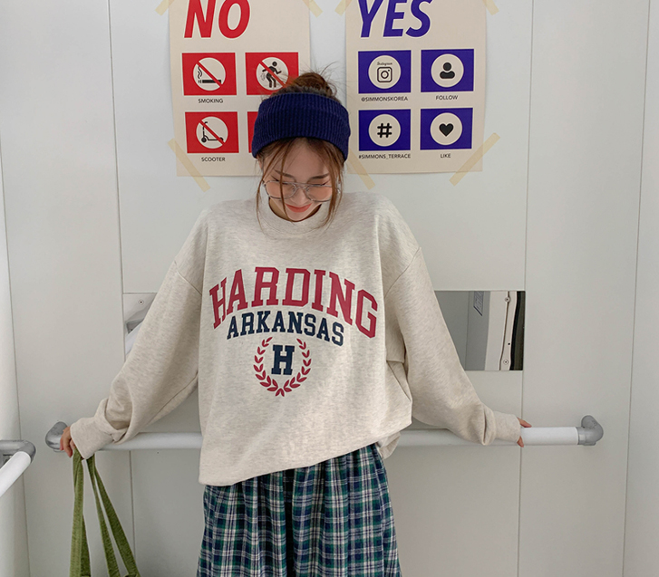 哈丁印花长袖运动衫