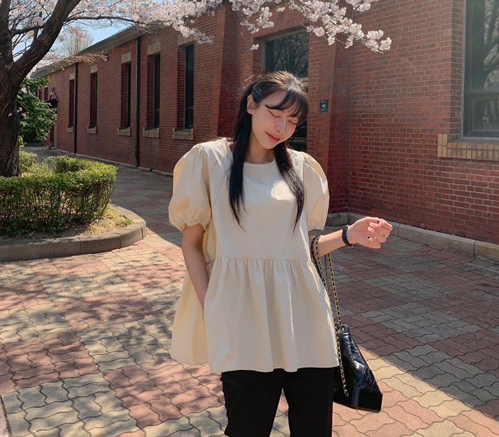 Rose的泡泡袖女士睡袍