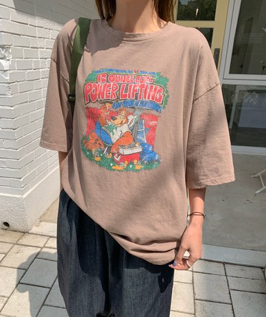 Power Na-Yeom 普通洗涤短袖T恤