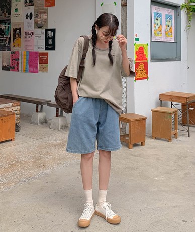 泰通牛五色棉/束带松紧带短