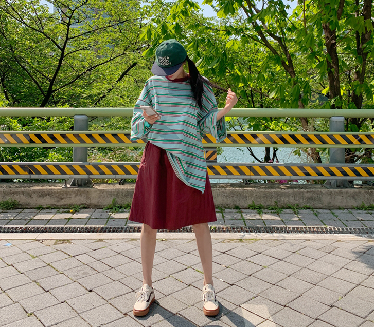 MUD NYLON 松木罗缎中长半身裙