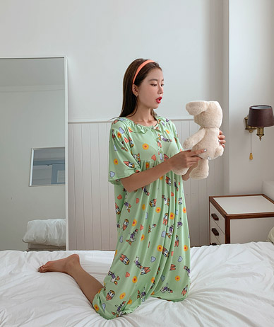 迪士尼照片印刷红色长袍长袖服装