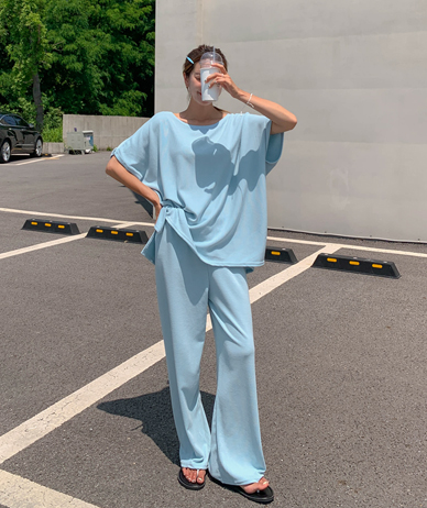 Mien短袖T恤宽裤套装
