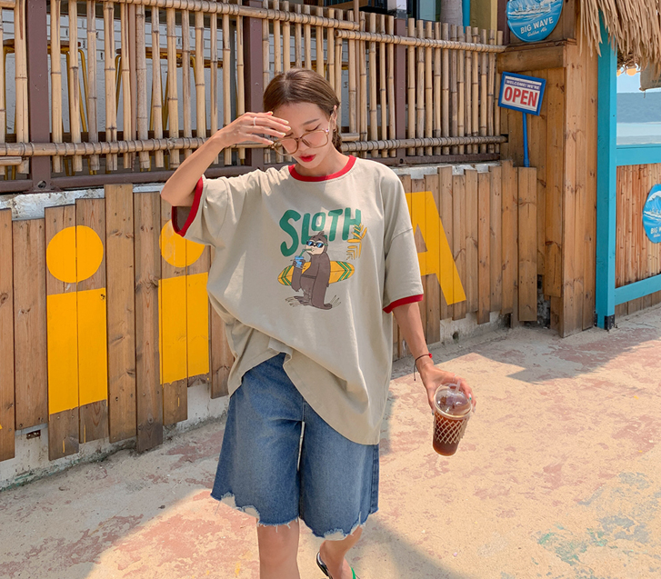 Surfer Mong 印花黑色T恤