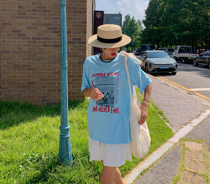 夏季花短袖T恤