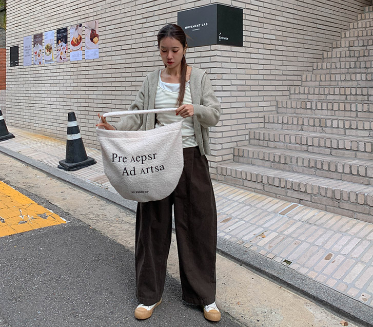 Erog 缝背带宽排气裤