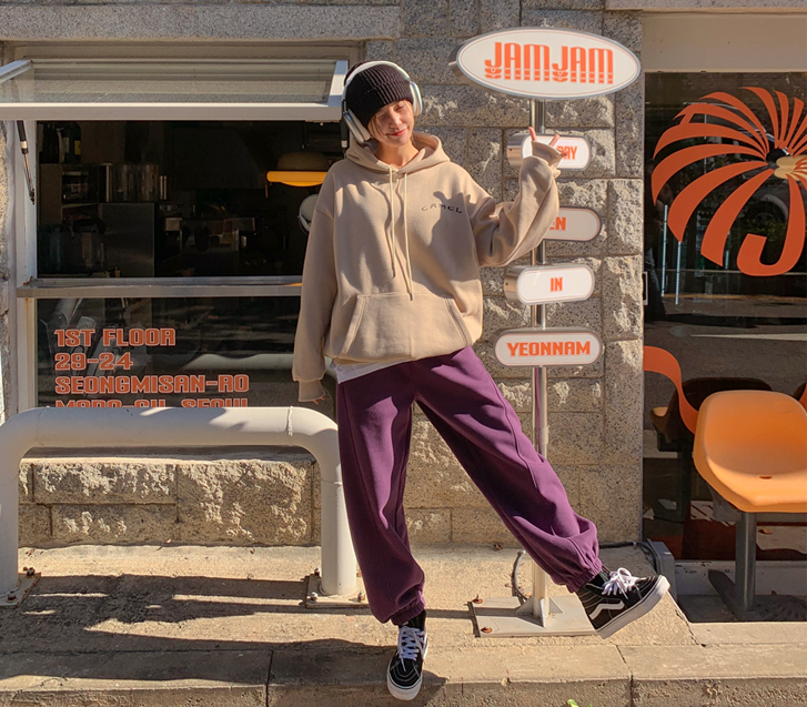 Label 配色貂皮慢跑训练裤