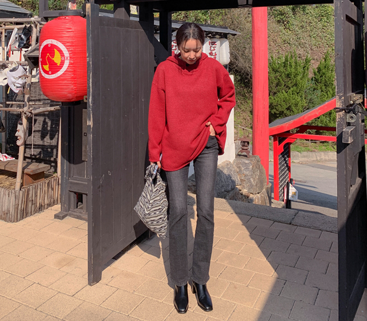 Royker 加绒松紧带微喇裤