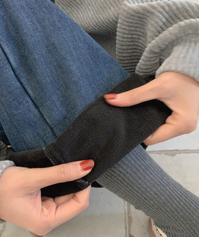 Spen 保暖口袋粘合抓绒剪裁牛皮阔腿裤(短款/基本款/长款)