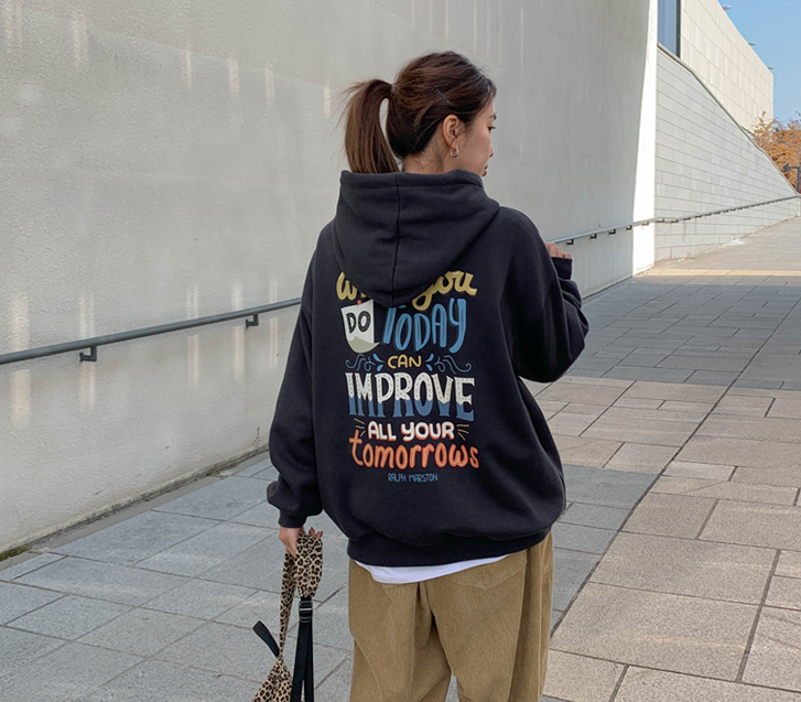 [男女皆宜] 明天 Nayeom 加绒 带帽 T 恤