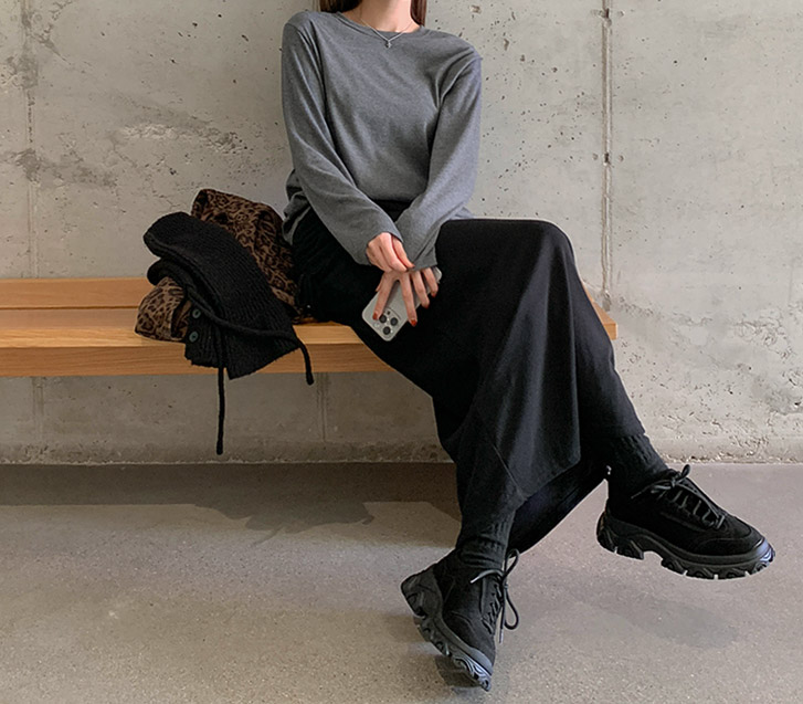 李子色褶皱双排扣长裙