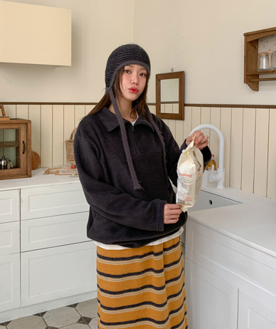 Molz 串 抓绒高领半拉链衫