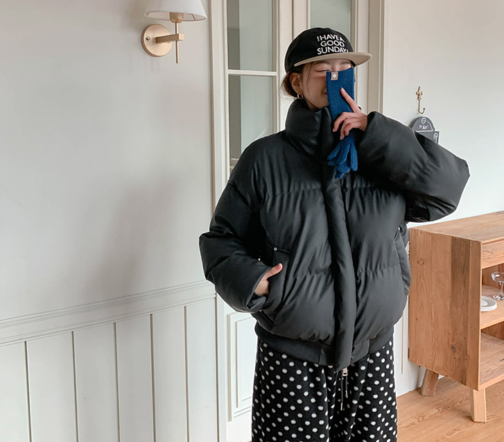 [男女通用] Puni 皮革高领羊毛夹克