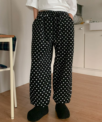 Hael 圆点抓绒菠萝图案慢跑裤