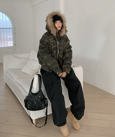 [Unisex] 貉子迷彩卫衣羽绒服夹克