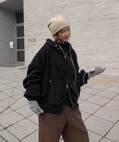 【男女通用】铆钉灯芯绒披肩毛大衣