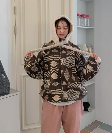 冬季宽松款Inca抓绒拉链夹克