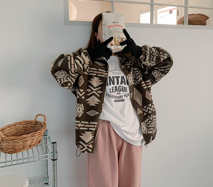 冬季宽松款Inca抓绒拉链夹克