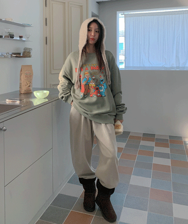 [男女通用] 23 Nayeom 热风抓绒颜料慢跑训练裤