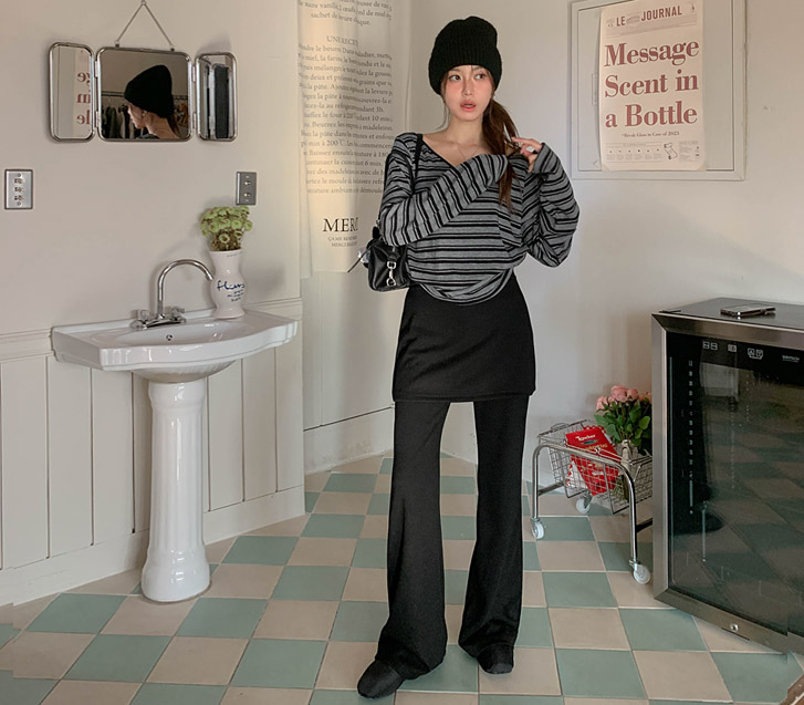 Nubi 加芙 裹裙鞋型束腰裤