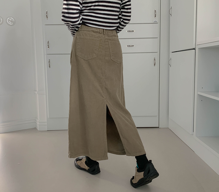 共产主义灯芯绒团队松木罗缎长裙