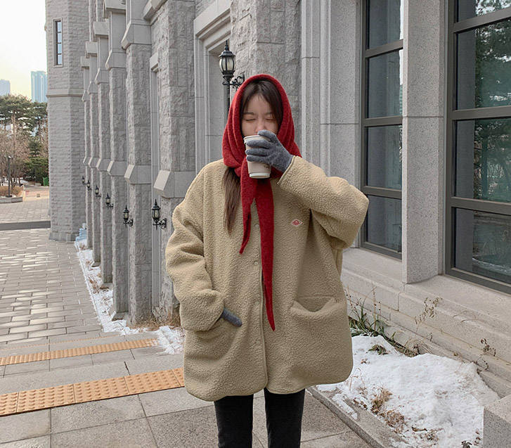 帕斯卡 Patch 纯色抓绒裙子