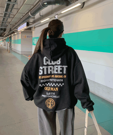 【男女通用】街头裂纹染色长袖帽子T恤