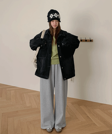 森缝口袋流行款牛仔色裙子