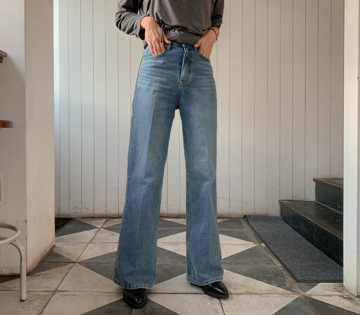 Moki Leggi 奶牛色松木饰边喇叭裤