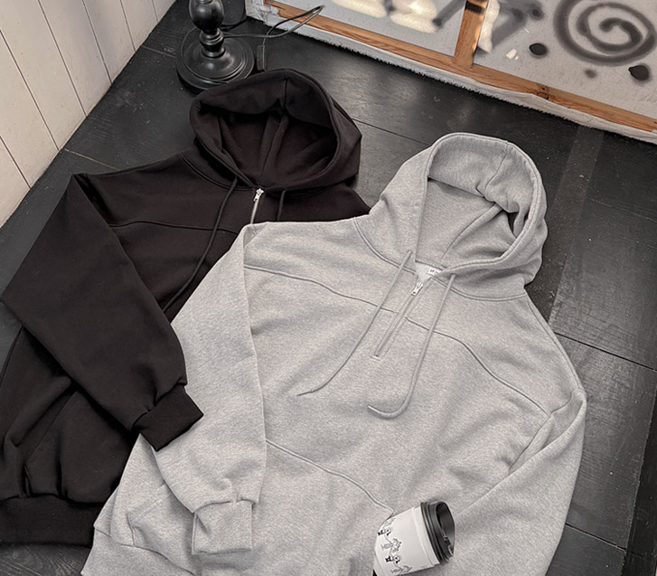 Nein切口chuli半拉链卫衣