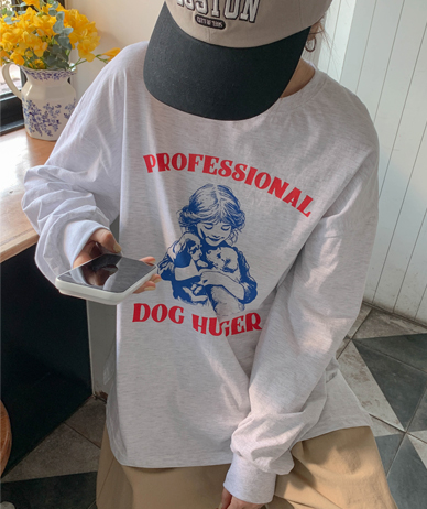 拥抱娜琏开衩长袖T恤