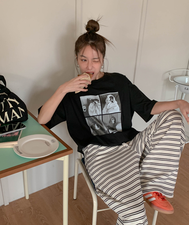 比格犬幼犬 Na-Yeom 短袖长 T 恤