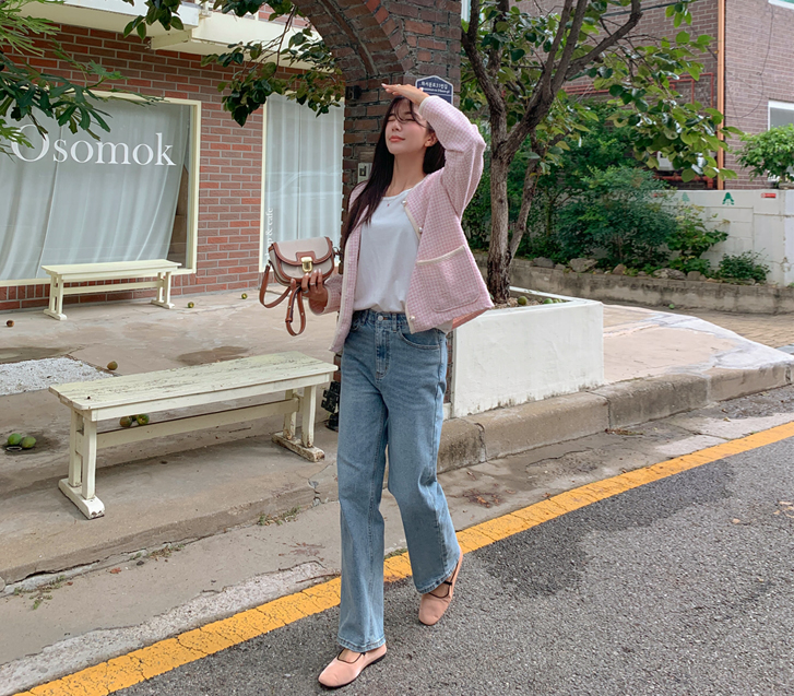 Esro 直筒斗牛犬彩色条纹裤