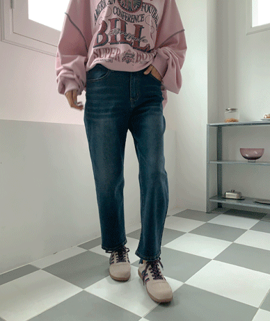 Melly 牛仔色松紧带宽松裤 (短/基本/长款ver)