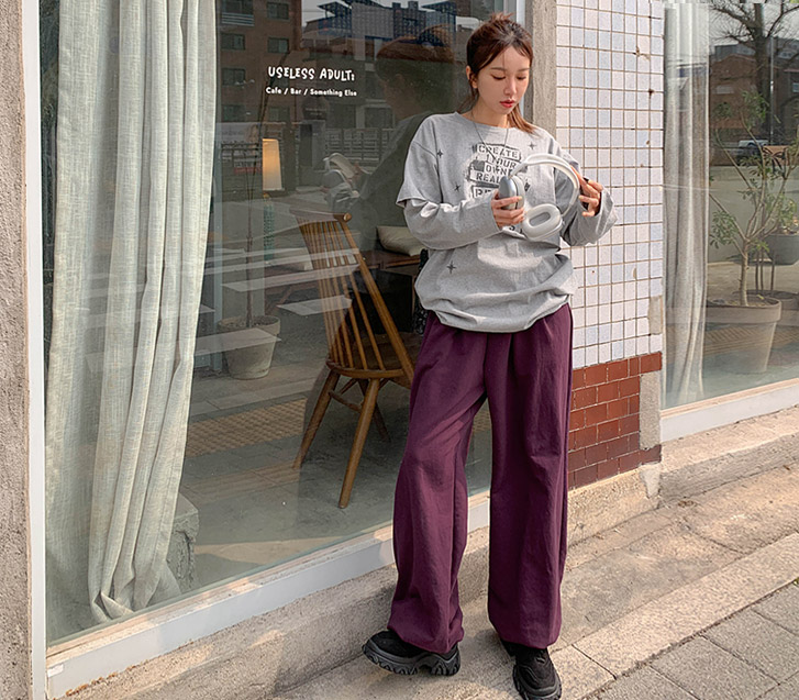 Dua 细褶宽幅训练裤