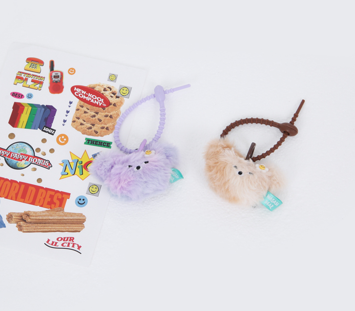 芥末熊脸钥匙扣