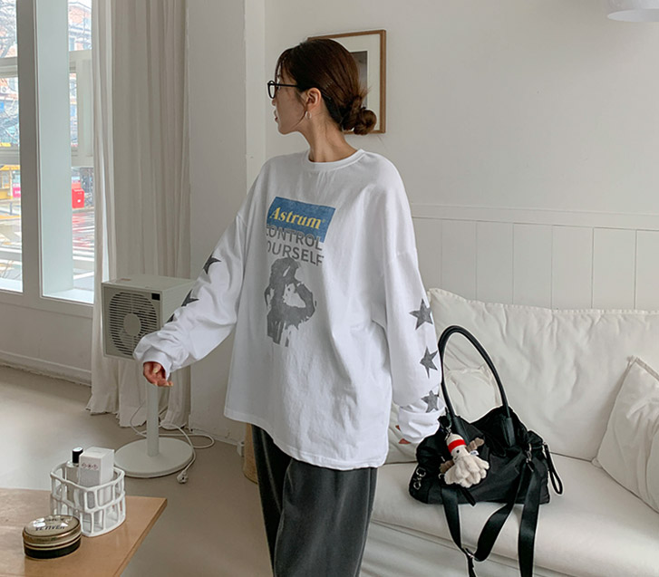 【男女通用】控制印花长袖T恤