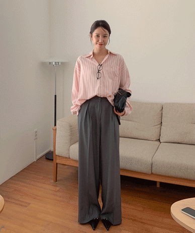 Marley 褶裥后腰宽裤