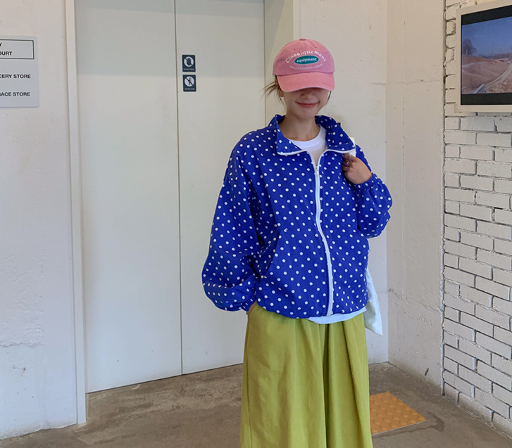 毫升圆点串拉链夹克