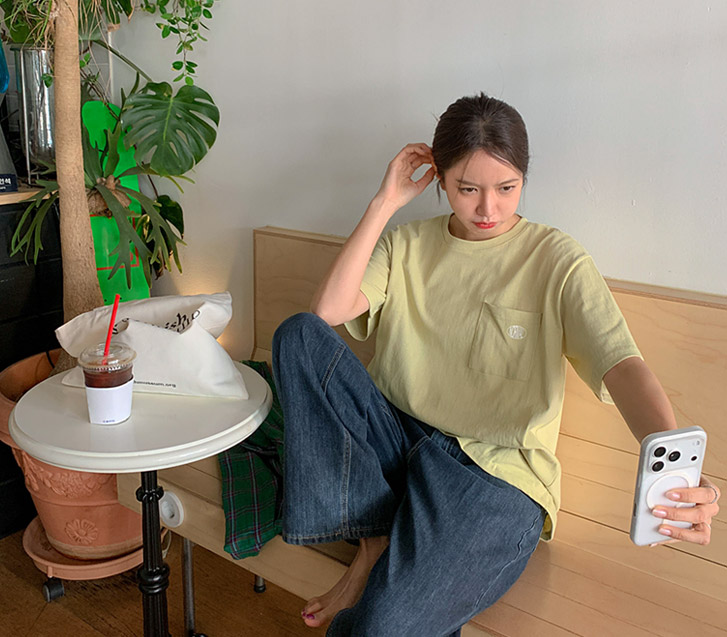 普通印花口袋短袖T恤