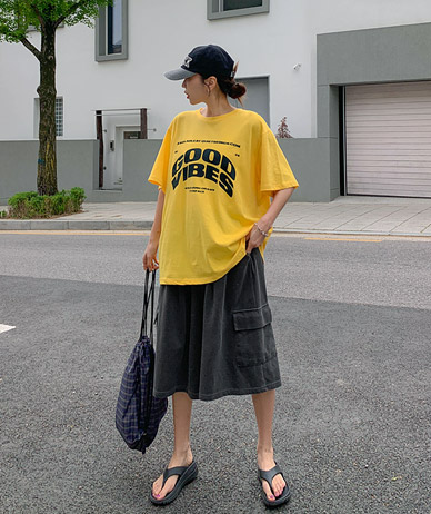 GOOD VIBES 印花短袖T恤衫