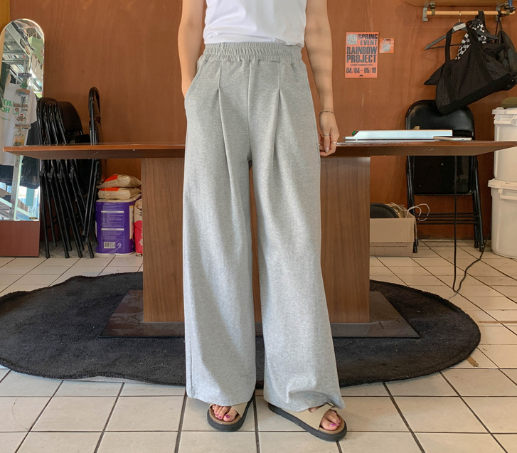 黄色褶裥宽版训练裤