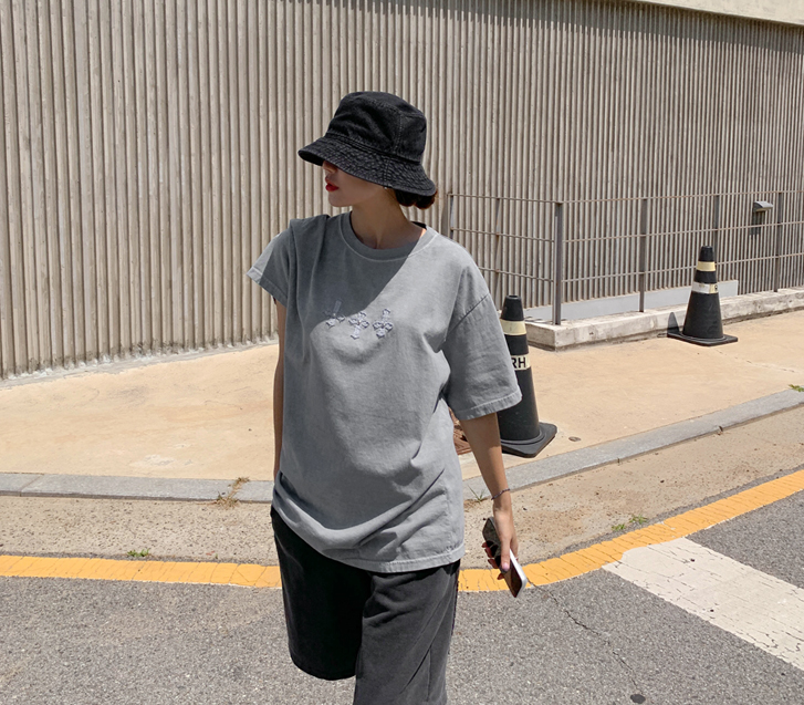 【男女通用】斜挎式颜料短袖长款T恤