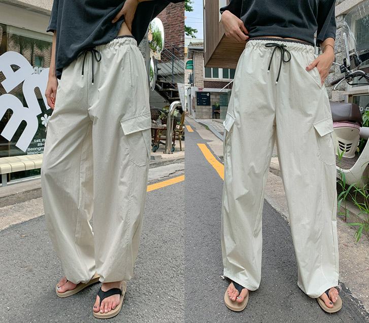 拜彭黑色工装双层加厚宽裤