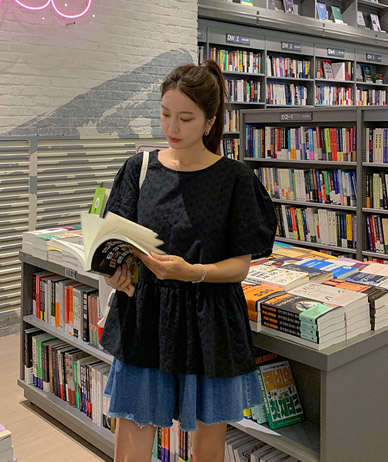 婴儿蓬蓬裙褶皱短袖女衫