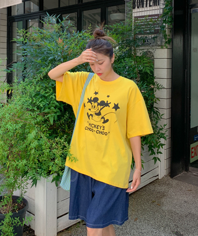 Chuchu 米奇印花短袖T恤
