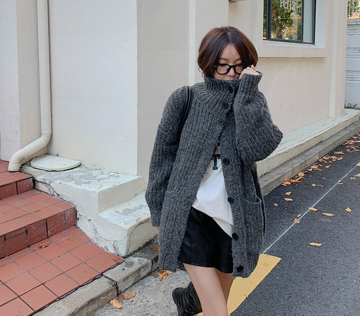 Haydun 羊龄高龄纽扣长肩衫